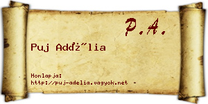 Puj Adélia névjegykártya